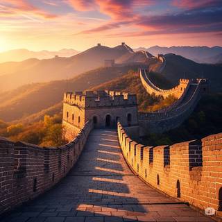 Great Wall of China at Sunrise