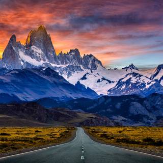 Towards Mount Fitz Roy in the sunset by Kenneth Back