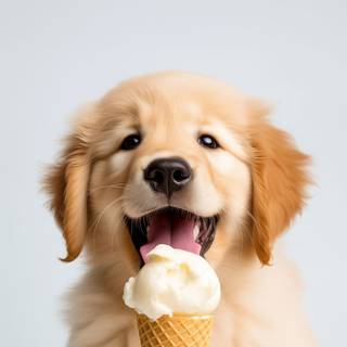 A puppy and his Ice Cream