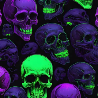 Neon skulls