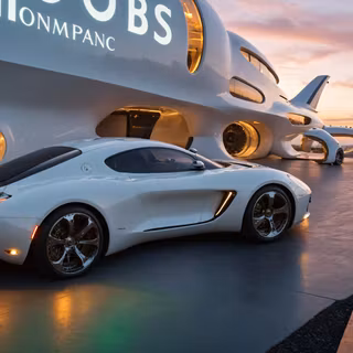 White futuristic supercar