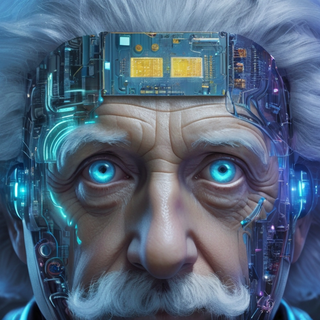 Cyberpunk Albert Einstein by AnimeHead 