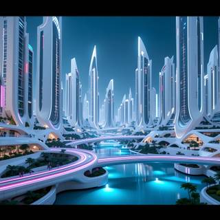A futuristic metropolis