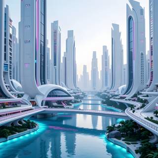 A futuristic metropolis