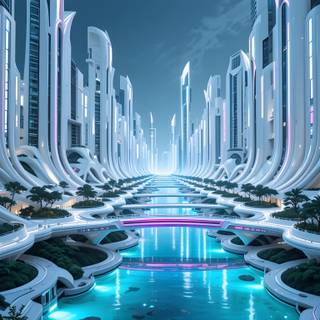 A futuristic metropolis