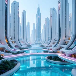 A futuristic metropolis
