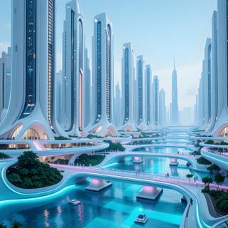 A futuristic metropolis
