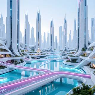 A futuristic metropolis
