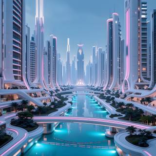 A futuristic metropolis