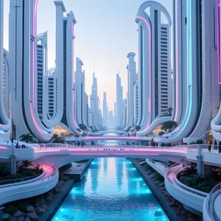 A futuristic metropolis