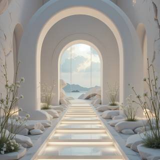 Futuristic Serenity by the Pool.