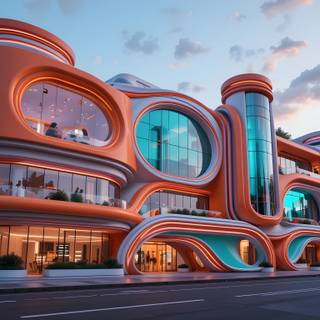 Futuristic and Vibrant Building.