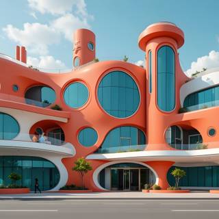 Futuristic and Vibrant Building.