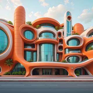Futuristic and Vibrant Building.