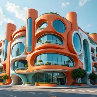 Futuristic and Vibrant Building.