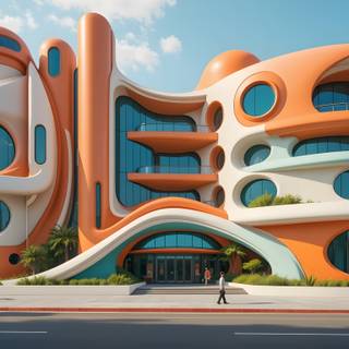 Futuristic and Vibrant Building.