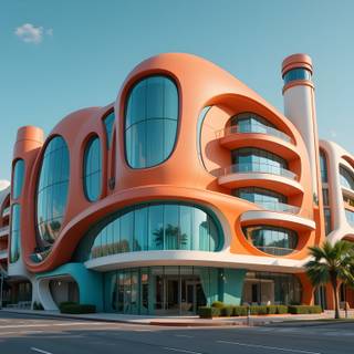 Futuristic and Vibrant Building.