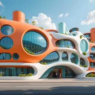 Futuristic and Vibrant Building.