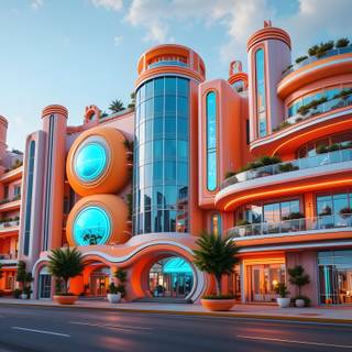 Futuristic and Vibrant Building.