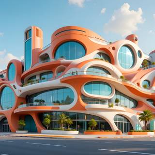 Futuristic and Vibrant Building.