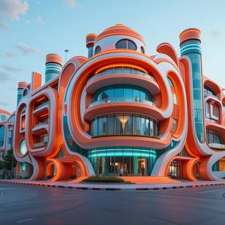 Futuristic and Vibrant Building.