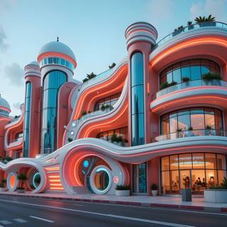 Futuristic and Vibrant Building.