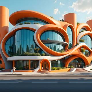 Futuristic and Vibrant Building.