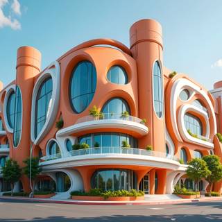 Futuristic and Vibrant Building.