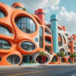 Futuristic and Vibrant Building.