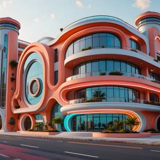 Futuristic and Vibrant Building.