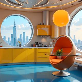 Retro Futurism Interior Design.