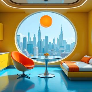 Retro Futurism Interior Design.