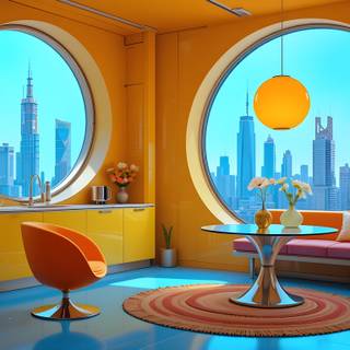 Retro Futurism Interior Design.