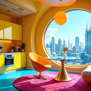 Retro Futurism Interior Design.