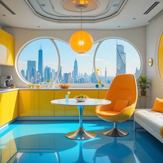 Retro Futurism Interior Design.