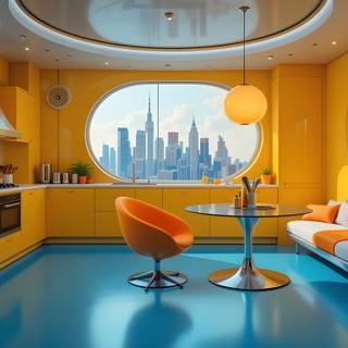 Retro Futurism Interior Design.