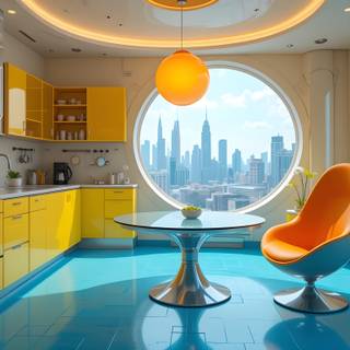 Retro Futurism Interior Design.