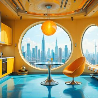 Retro Futurism Interior Design.