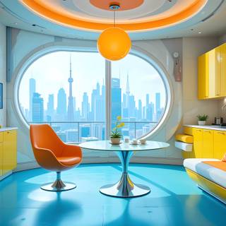 Retro Futurism Interior Design.