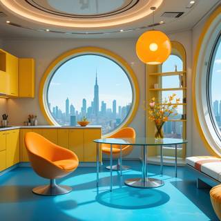 Retro Futurism Interior Design.