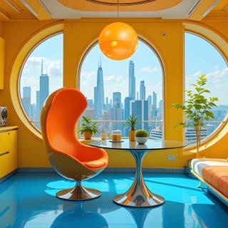 Retro Futurism Interior Design.