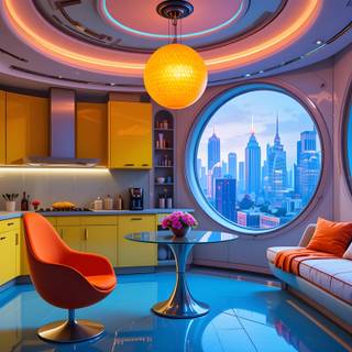 Retro Futurism Interior Design.