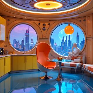 Retro Futurism Interior Design.
