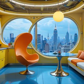 Retro Futurism Interior Design.