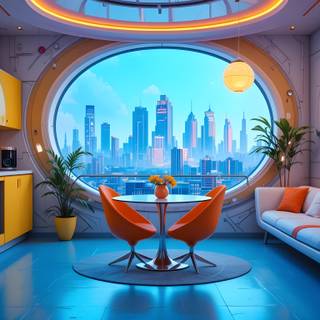 Retro Futurism Interior Design.