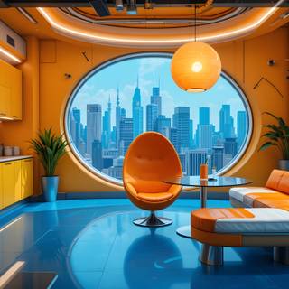 Retro Futurism Interior Design.