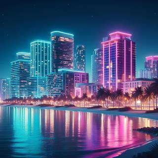 A realistic coastal city wallpaper 4k