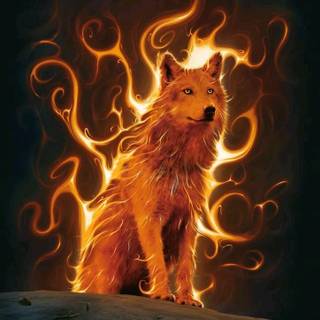Flaming Phoenix Wolf