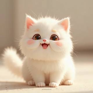 White Little Fluffy Kitten