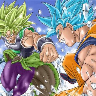 ssgss goku and ssgss vegeta vs. legendary super sayin broly